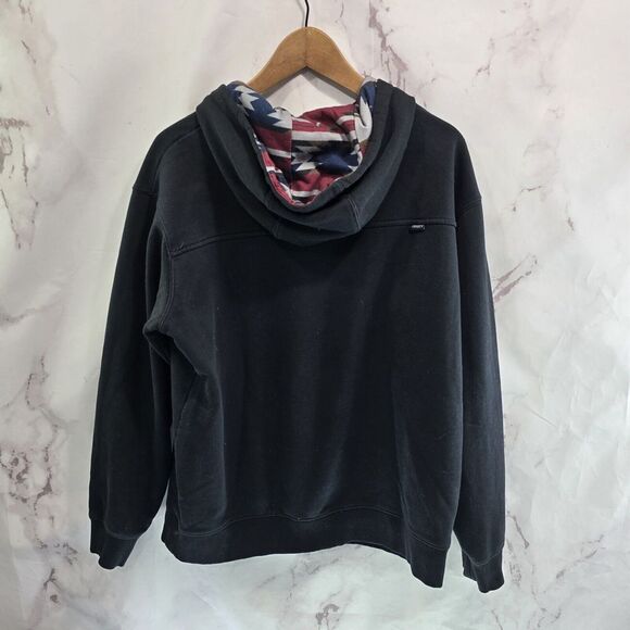 Hooey Hoodie Mens Large Black Sweatshirt Pullover Cotton Aztec Southwestern - Picture 5 of 11